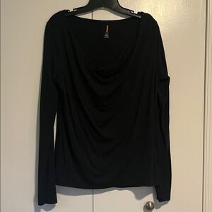 Lucy Classic Black Drape Long Sleeve Top